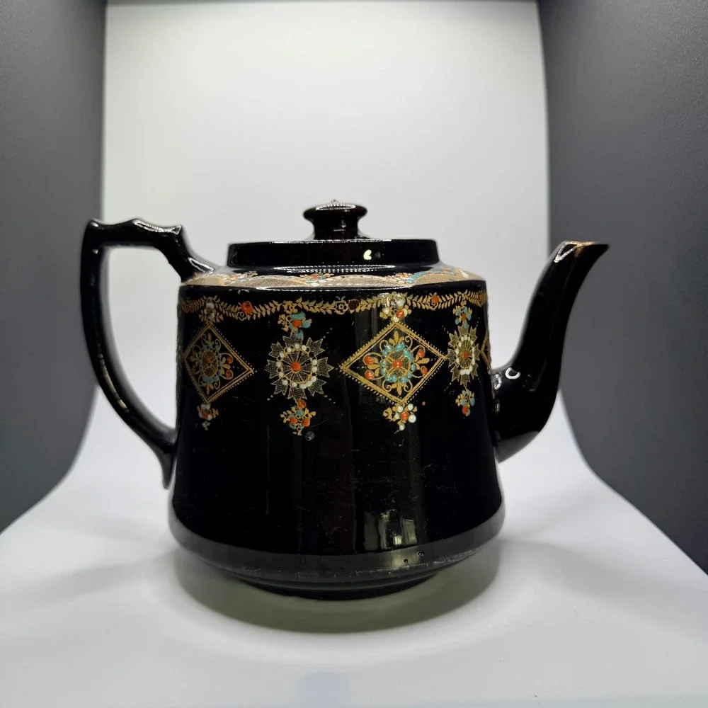 Vintage Made in England Price Brothers Burslem Moriage Hand Painted Teapot 1930s